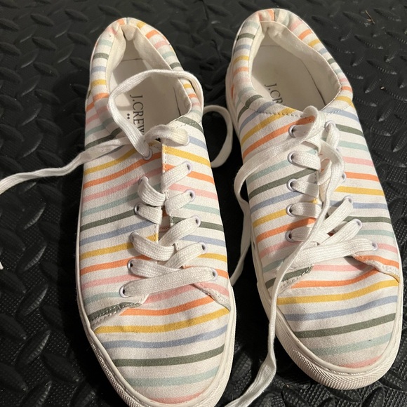 Colorful Rainbow J. Crew Tennis Sneaker 9 - Picture 3 of 4
